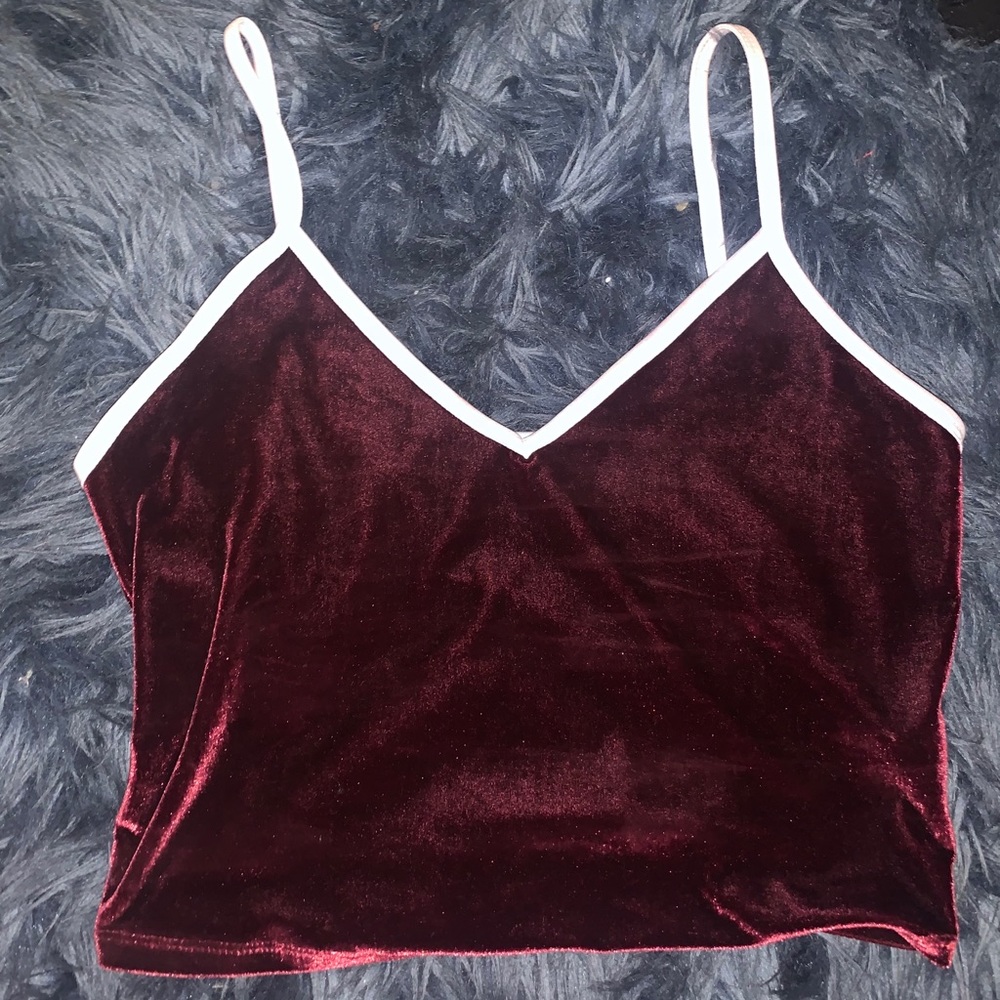 Two burgundy tank tops